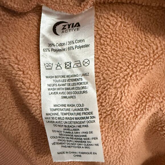 Zyia Active Rust Long‎ Sleeve Full Zip Hoodie Sweatshirt Size Large - Picture 9 of 9